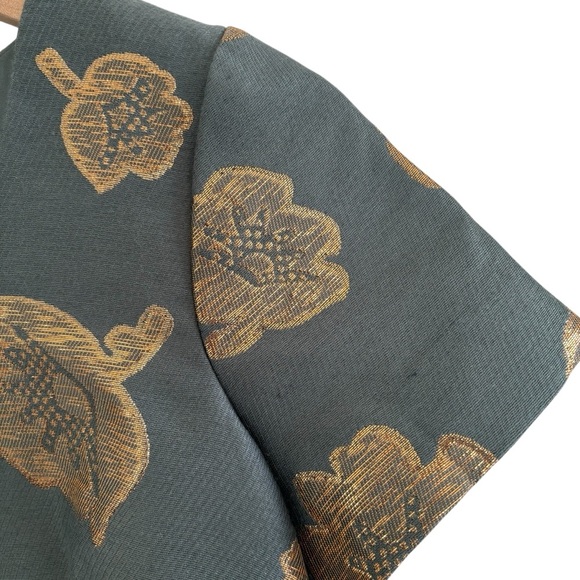 Ann Taylor Floral Gold Metallic Sheath Mini Dress Size 2P Party Cocktail Dressy - Picture 4 of 16